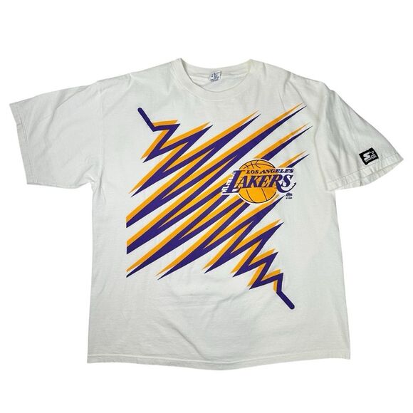 Vintage 90s Starter Los Angeles Lakers Shockwave NBA T-Shirt Size XL - Picture 1 of 6
